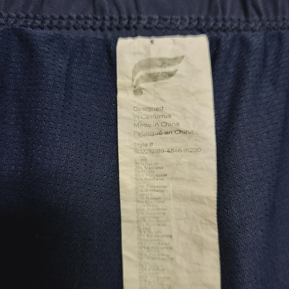 Fabletics Fundamental Short Mens 2X Blue Lined Athletic Wear Pull On Stretch Gym